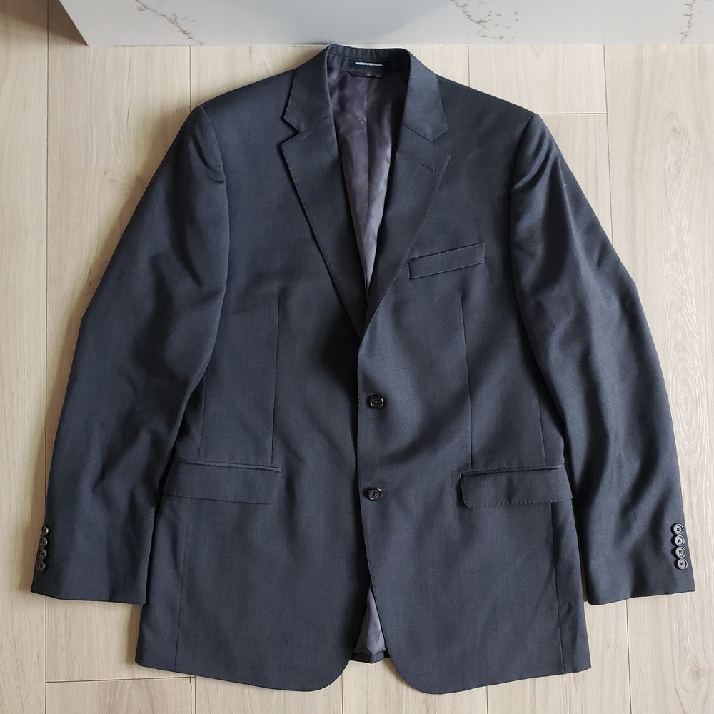 Ralph Lauren Blazer Mens 42L Dark Gray Wool Slim Fit Formal Sport‎ Coat